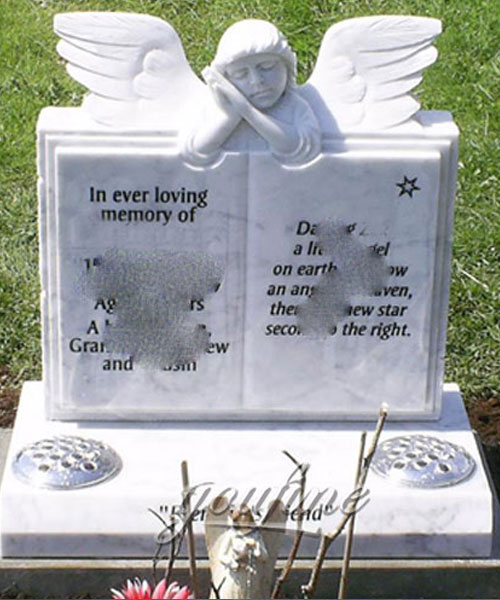 Affordable price baby angel with book tombstone design for sale