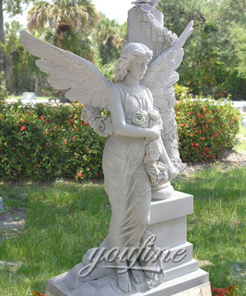 Best Detailed Carvings angel marble headstone for grave decorations cost (2)