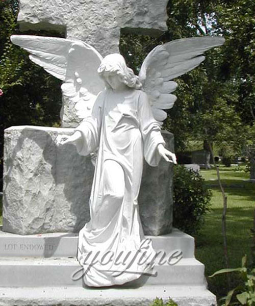 Best Designs Angel Style decorative pure white stone headstones for graves