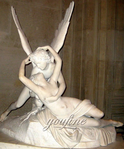 Cupid and Psyche marble statue