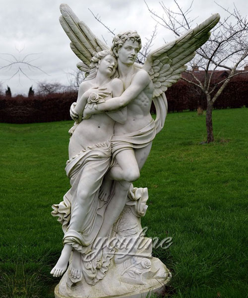 Decorative Marble cupid and psyche sculpture for Garden