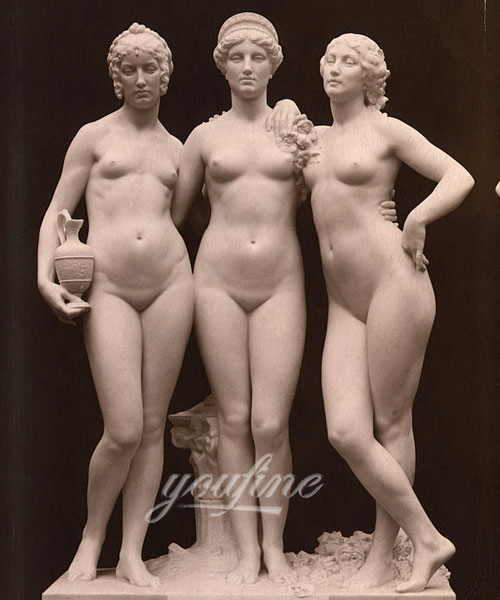 European stone famous marble figure the three Graces relief for indoor ornament