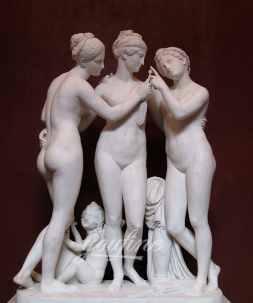 Famous stone three graces female nude marble sculptures