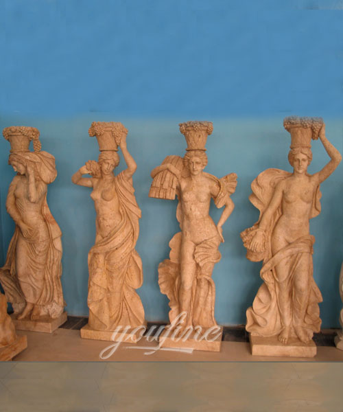 Four season goddess marble statues for garden decor on selling