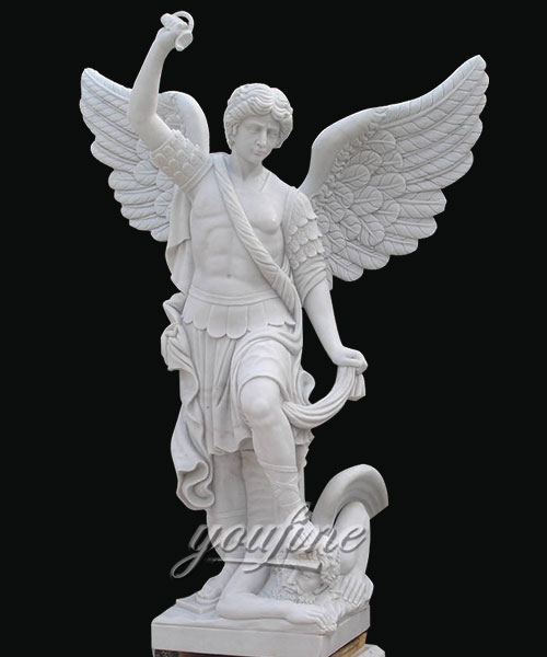 Hand Carved Marble Arcangel Saint Michael Catholic for decor