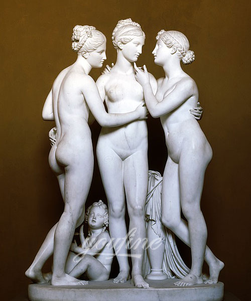 High quality stone sculpture the three graces marble statue for decor