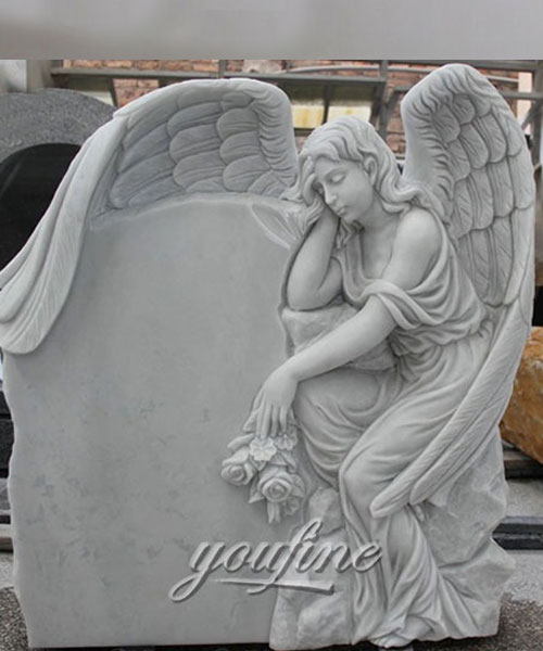 How to buy Hand Carved Angel marble stone cheap headstones for decor