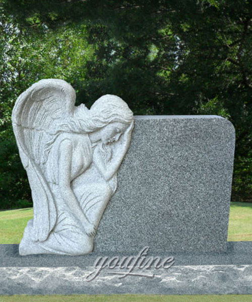 Marble Stone Carving Headstone Weeping Angel Monument for Sale