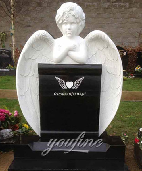 Natural granite Garden cherub Sculpture Tombstone for sale