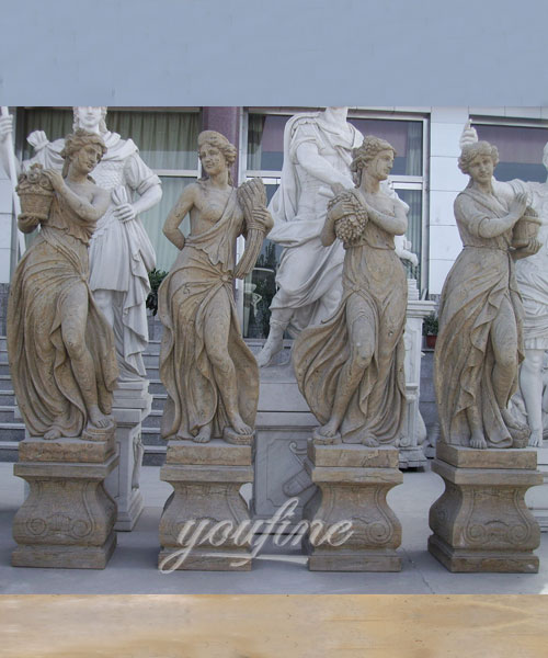 Outdoor custom four season marble statues for decor