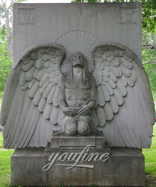 Kneeling angel cemetery monuments for grave
